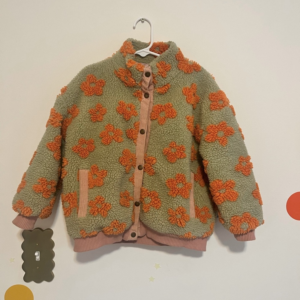 Nora Madison fleece floral jacket size 5/6